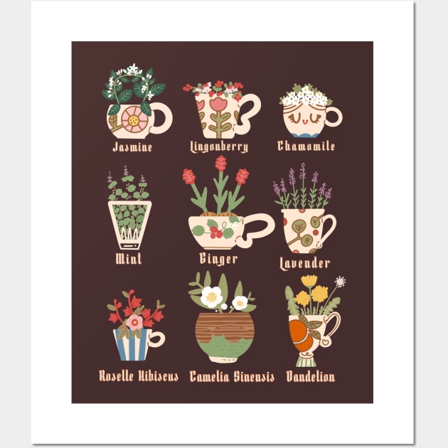 Tea Botanicals Wall Art by Fluffymafi